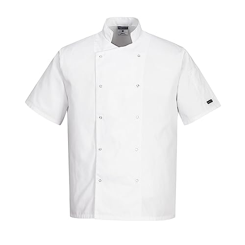 Portwest C733 Moderne Leichte Cumbria Kurzarm Kochjacke Weiß, XXL von Portwest
