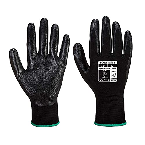 Portwest Dexti-Grip Handschuh, Größe: M, Farbe: Schwarz, A320BKRM von Portwest