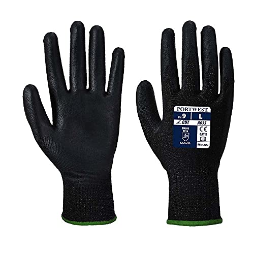 Portwest Eco-Cut Gloves, Color: Black, Size: M, A635K8RM von Portwest