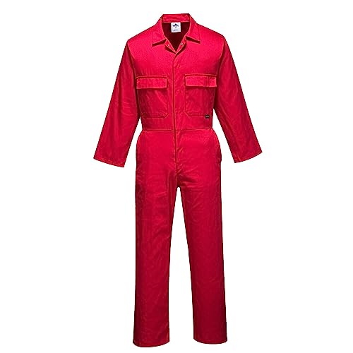 Portwest Euro-Arbeitsoverall aus Polyester-Baumwolle, Größe: L, Farbe: Rot, S999RERL von Portwest