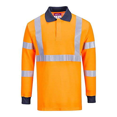 Portwest Flammenbeständiges RIS-Poloshirt, Farbe: Orange, Größe: S, FR76ORRS von Portwest