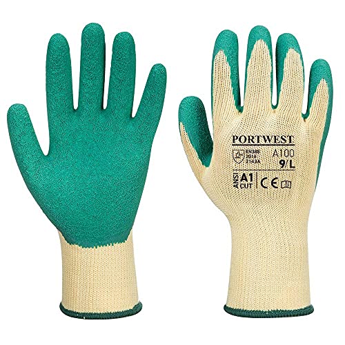 Portwest Grip Latex-Handschuh, Größe: XL, Farbe: Grün, A100GNRXL von Portwest