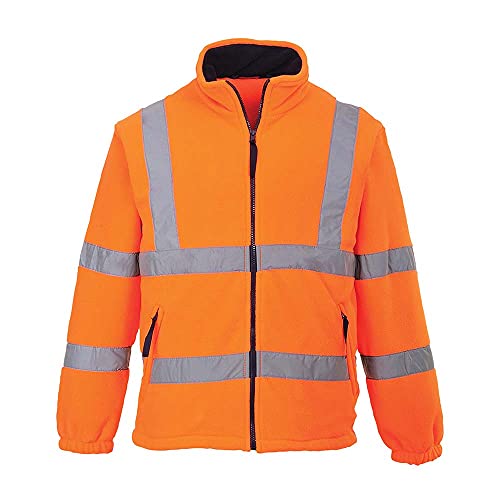 Portwest Herren F301 F300 Warnschutz Fleece Jacke mitNetzfutter, Orange, S EU von Portwest