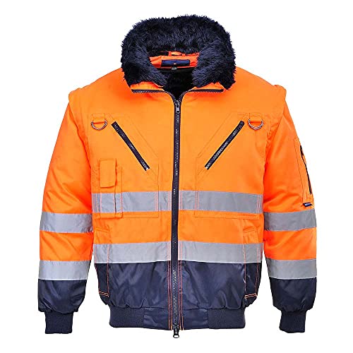 Portwest Hi-Vis Warnschutz 3-in-1 Pilotjacke, Größe: XXL, Farbe: Orange/Marine, PJ50ONRXXL von Portwest