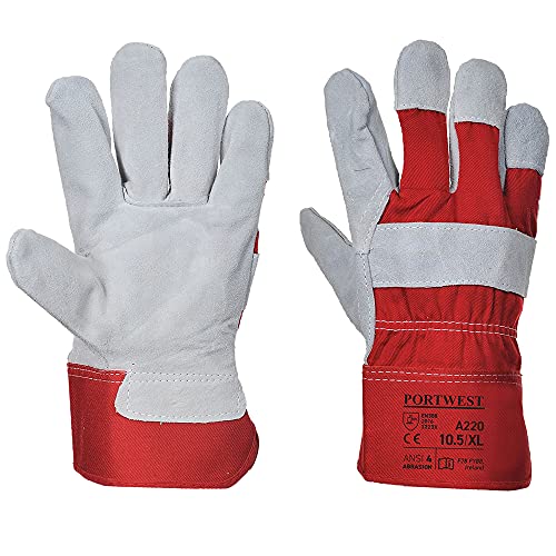 Portwest Hochwertiger Chrom-Rigger-Handschuh, Farbe: Rot, Größe: XXXL, A220RERXXXL von Portwest