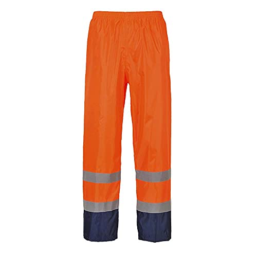 Portwest Klassische Kontrast Warnschutz-Regenhose, Größe: XL, Farbe: Orange/Marine, H444ONRXL von Portwest