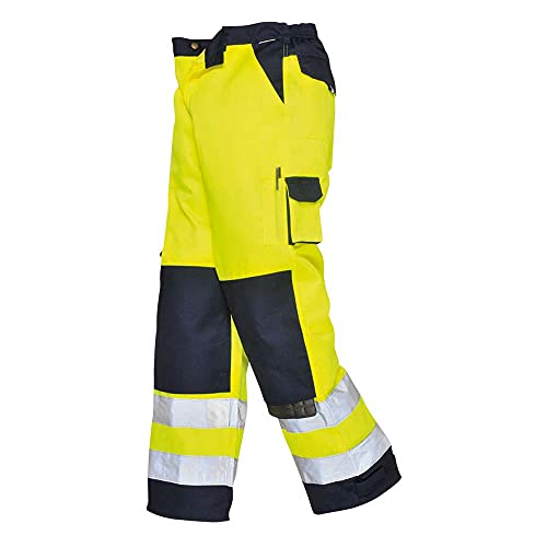 Portwest Lyon Warnschutz-Bundhose, Größe: XL, Farbe: Gelb/Marine Tall, TX51YNTXL von Portwest