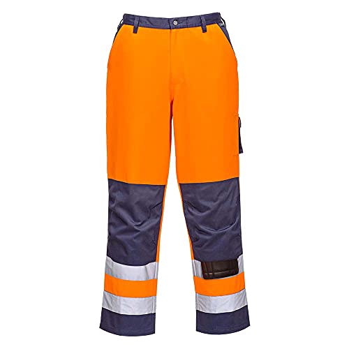 Portwest Lyon Warnschutz-Bundhose, Größe: XL, Farbe: Orange/Marine, TX51ONRXL von Portwest