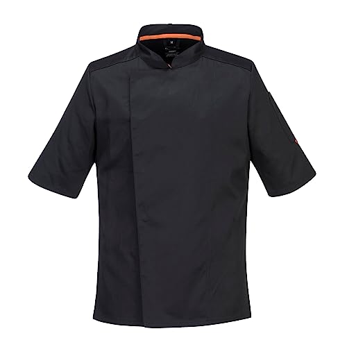Portwest C738 Herren Profi-Kochjacke Mit Luftmaschen Schwarz, XXL von Portwest