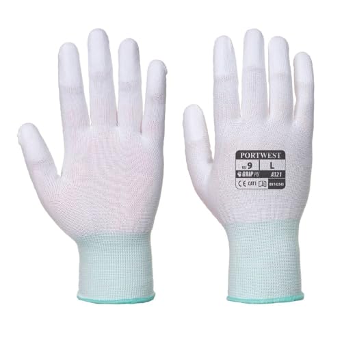 Portwest PU-Fingerkuppen Handschuh, Größe: S, Farbe: Weiß, A121WHRS Portwest PU-Fingerkuppen Handschuh, Größe: S, Farbe: Weiß, A121WHRS von Portwest