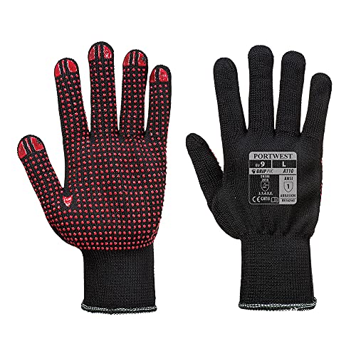 Portwest PVC Noppen-Handschuh, Größe: L, Farbe: Schwarz, A110BKRL Portwest PVC Noppen-Handschuh, Größe: L, Farbe: Schwarz, A110BKRL von Portwest