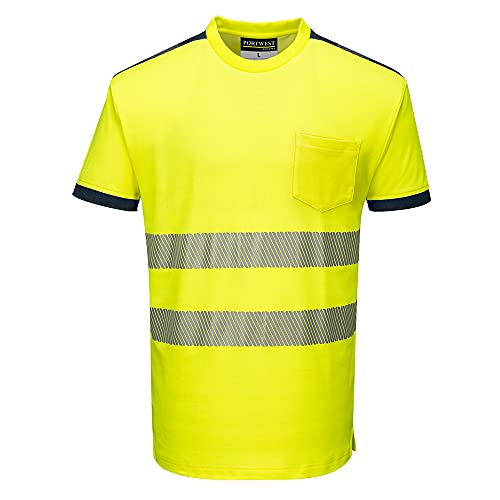 Portwest PW3 Hi-vis T-Shirt, kurzarm, Größe: XL, Farbe: Gelb/Marine, T181YNRXL von Portwest