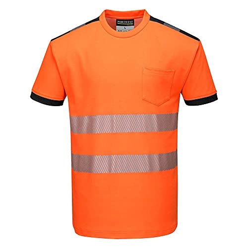 Portwest PW3 Hi-vis T-Shirt, kurzarm, Größe: XS, Farbe: Orange/Schwarz, T181OBRXS von Portwest