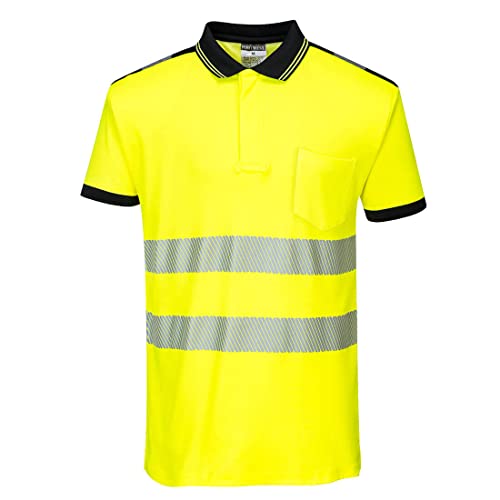 Portwest PW3 Warnschutz-Poloshirt, Größe: S, Farbe: Gelb/Schwarz, T180YBRS von Portwest