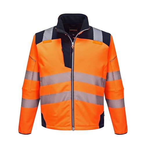 Portwest PW3 Warnschutz-Softshelljacke, Größe: XXL, Farbe: Orange/Marine, T402ONRXXL von Portwest