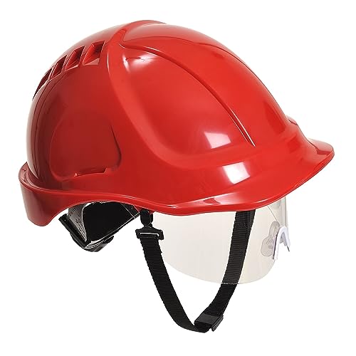 Portwest PW54 Endurance Plus Visier Sicherheitshelm Rot von Portwest