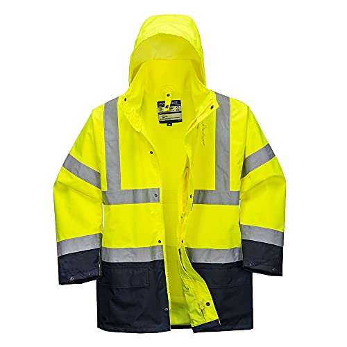 Portwest S766YNRXL Essential 5-in-1 Hi-Vis Jacke, Größe XL, Gelb/Marineblau von Portwest