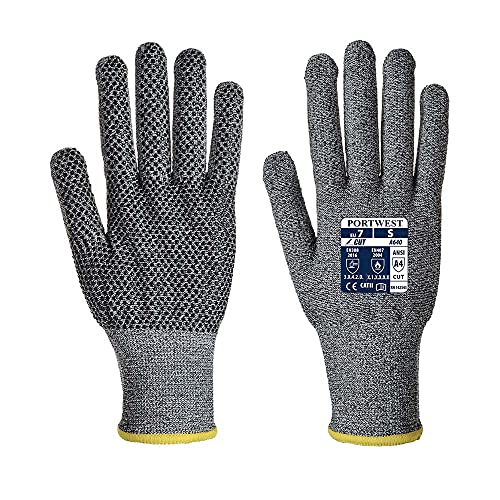 Portwest Sabre-Dot Glove- PVC, Color: Grey, Size: M, A640G7RM von Portwest