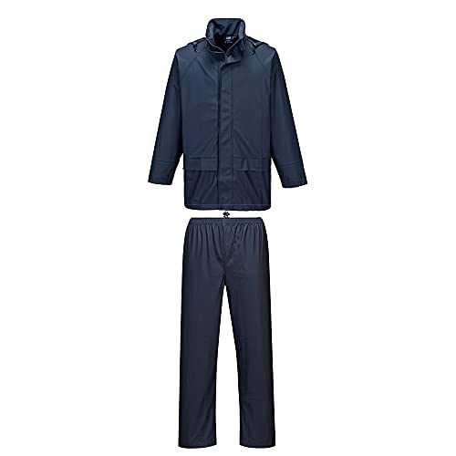 Portwest Sealtex Essential Regenanzug (2-teiliger Anzug), Hosenlänge: normal, Farbe: marineblau, Größe: XXL, L450NARXXL von Portwest