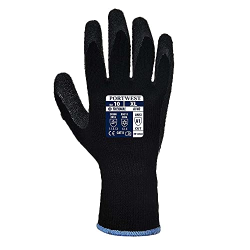 Portwest Thermische Handschoen met Grip, Farbe: Zwart, Größe: M, A140K8RM von Portwest