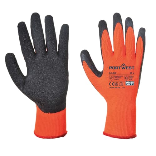 Portwest Thermo Grip Handschuh, Größe: M, Farbe: Orange/Schwarz, A140ORBM von Portwest