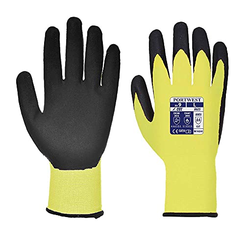 Portwest Vis-Tex Cut Resistant Gloves - PU, Color: Yellow, Size: M, A625Y8RM von Portwest