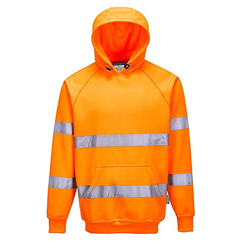 Portwest Warnschutz-Kapuzen-Sweat-Shirt, Größe: 4XL, Farbe: Orange, B304ORR4XL von Portwest