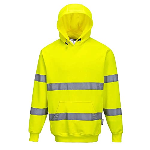 Portwest Warnschutz-Kapuzen-Sweat-Shirt, Größe: L, Farbe: Gelb, B304YERL von Portwest