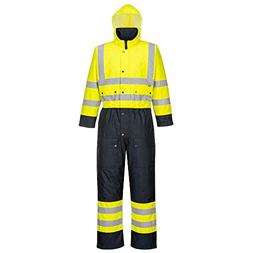 Portwest Warnschutz Kontrast Overall - gefüttert , Größe: 5XL, Farbe: Gelb/Marine, S485YNR5XL von Portwest