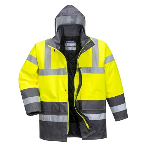 Portwest Warnschutz Kontrast Traffic-Jacke, Größe: 6XL, Farbe: Gelb, S466YER6XL von Portwest