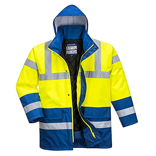 Portwest Warnschutz Kontrast Traffic-Jacke, Größe: XXL, Farbe: Gelb/Royal, S466YRBXXL von Portwest