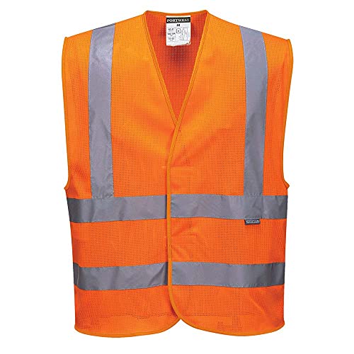Portwest Warnschutzweste mit Schulterband und doppeltem Bauchband, Größe: 4X/5X, Farbe: Orange, C370ORR4X/5X von Portwest