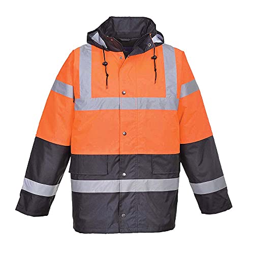 Portwest Zweifarbige Warnschutz-Verkehrs-Jacke, Größe: 4XL, Farbe: Orange, S467ORR4XL von Portwest