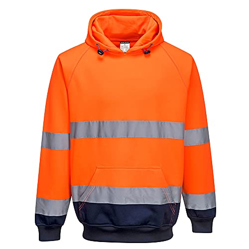 Portwest Zweifarbiges Kapuzen-Sweatshirt, Größe:S, Farbe:Orange/Navy, B316ONRS von Portwest