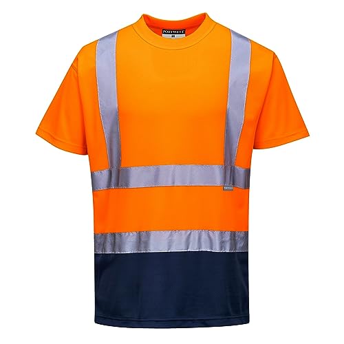 Portwest Zweifarbiges Warnschutz T-Shirt, Größe: XXL, Farbe: Orange/Marine, S378ONRXXL von Portwest