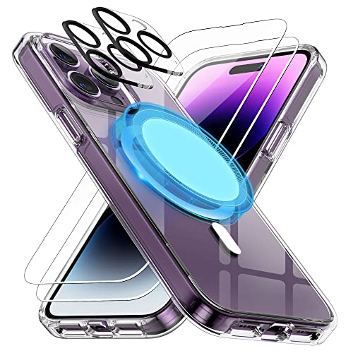 Posadina [iPhone 14 Pro Max 6.7" Kompatibles Hülle mit Verstärkten Kanten, MagSafe Kompatibles Gehäuse mit Eingebauten Magneten [Inklusive 2 Displayschutzfolien + 2 Kameraschutzfolien] von Posadina