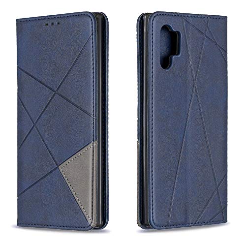 Posanter Kompatibel mit Samsung Galaxy Note 10 Plus Hülle, Leder Brieftasche Flip Handytasche Schutzhülle, 360 Grad TPU Stoßfest Leder Hülle mit [Magnetisch, Kartenfach, Standfunktion] (Blau) von Posanter