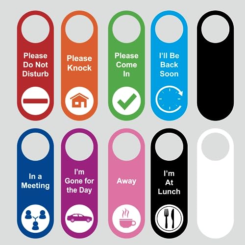 10 Stück Türhänger mit Aufschrift "Do not Disturb Working from Home Office in a Meeting Away Vacation Out of Office Back Soon Office in a Meeting Door Tags von Poskornwel
