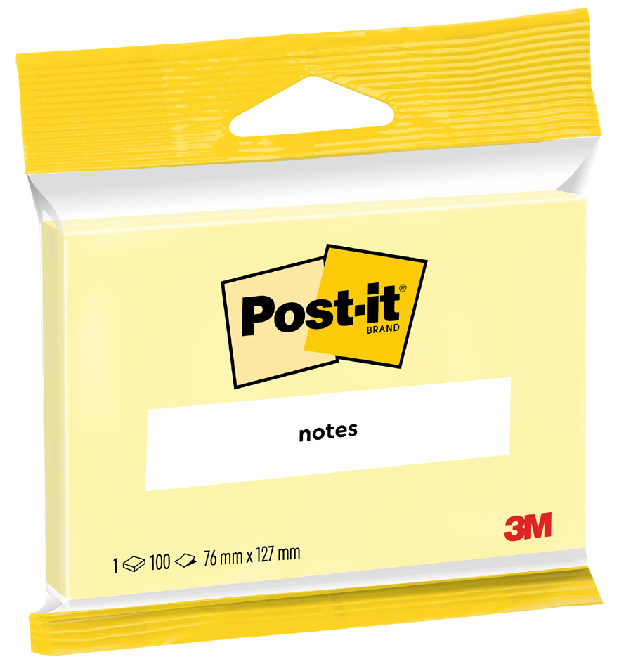 3M Post-it Notes Haftnotizen, 76 x 127 mm, gelb, Blister von Post-It