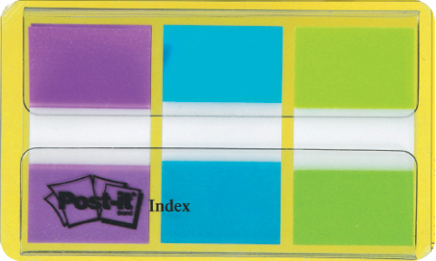 Post-it Haftmarker Index, 25,4 x 43,2 mm, 3-farbig von Post-It