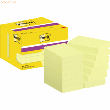Post-it Haftnotiz Super Sticky 656-12 SSCY 47,6x73mm gelb 12x90 Blatt von Post-It