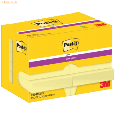 Post-it Haftnotiz Super Sticky Notes 48x48mm 90 Blatt gelb VE=90 Blöck von Post-It