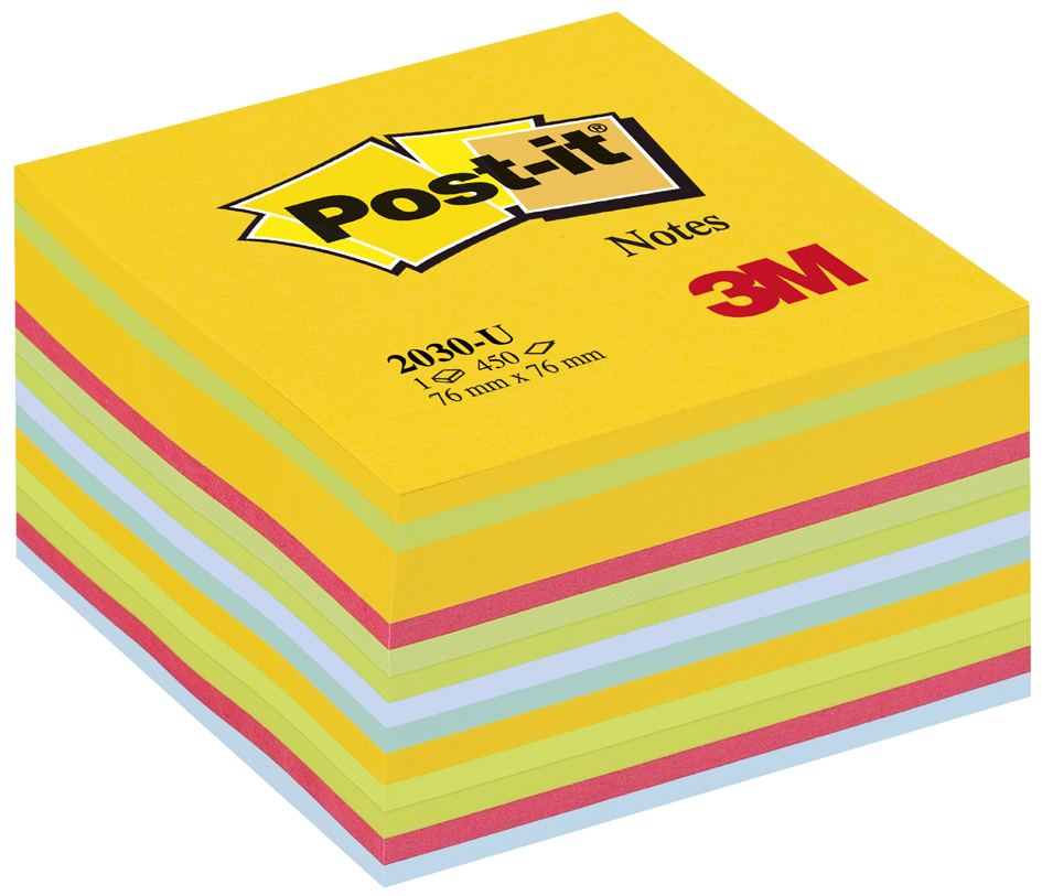 Post-it Haftnotiz-Würfel, 76 x 76 mm, 450 Blatt, Ultrafarbe von Post-It