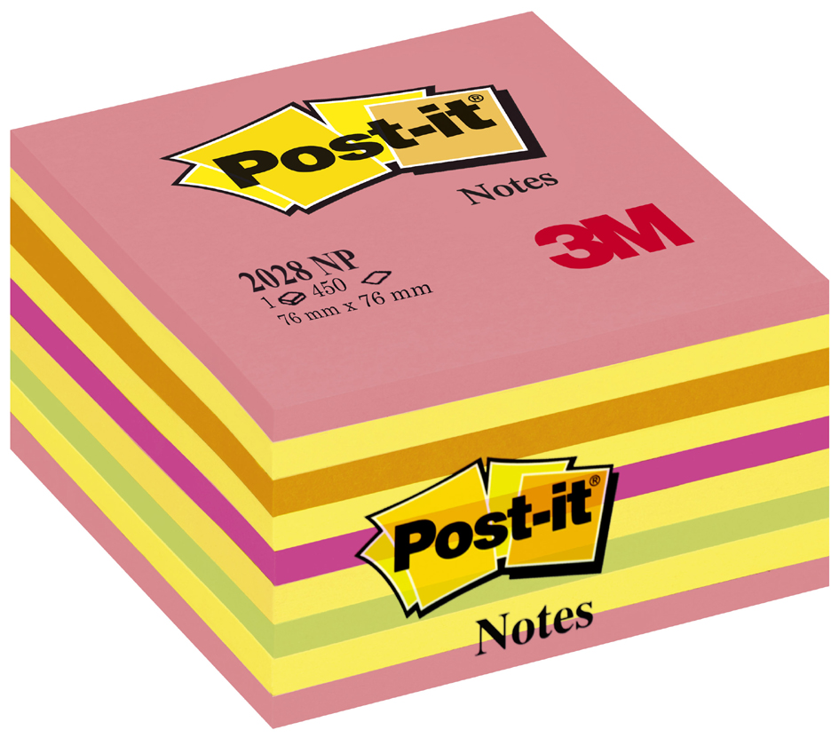 Post-it Haftnotiz-Würfel, 76 x 76 mm, Neon-Pinktöne von Post-It