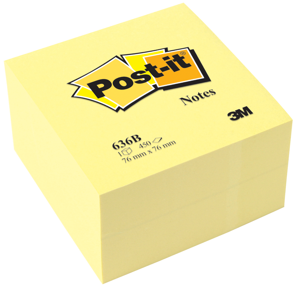 Post-it Haftnotiz-Würfel, 76 x 76 mm, gelb von Post-It