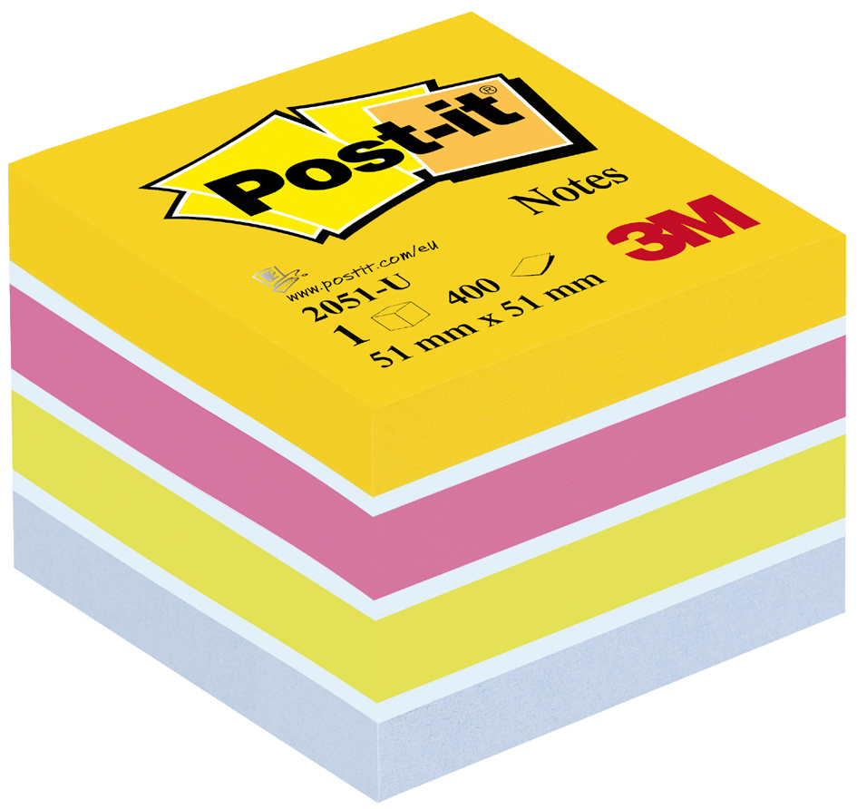 Post-it Haftnotiz-Würfel Mini, 51 x 51 mm, Ultrafarben von Post-It