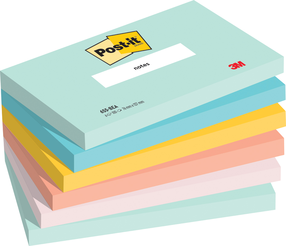 Post-it Haftnotizen Notes, 127 x 76 mm, Beachside Collection von Post-It