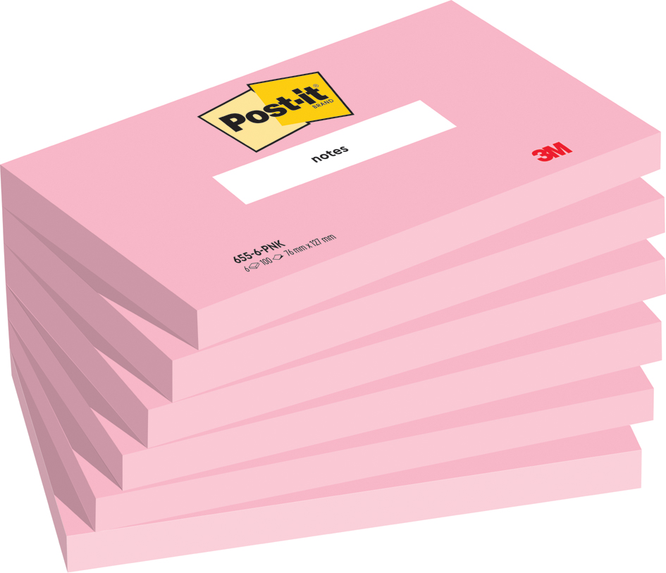 Post-it Haftnotizen Notes, 127 x 76mm, flamingopink von Post-It