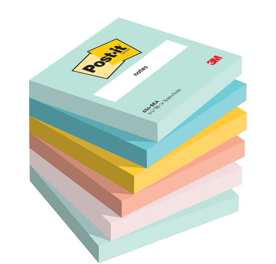 Post-it Haftnotizen Notes, 76 x 76 mm, Beachside Collection von Post-It