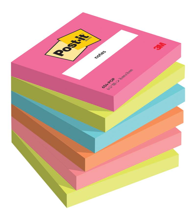 Post-it Haftnotizen Notes, 76 x 76 mm, Poptimistic von Post-It